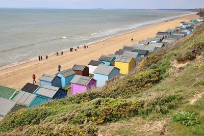 High angle view of beach against sky