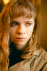 Close-up portrait of young woman