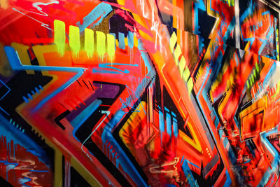 Full frame shot of colorful graffiti