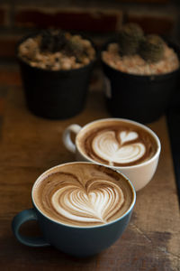 Coffee cup on table