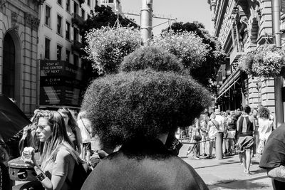 Woman standing in city