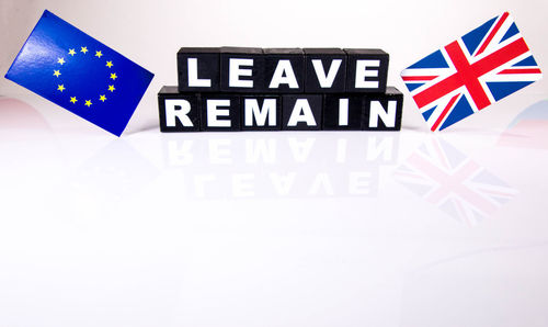 Close-up of flag against white background