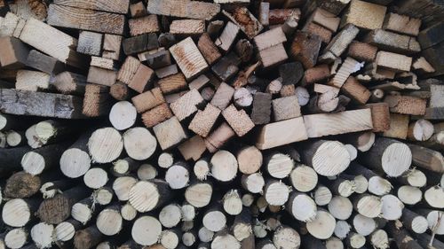 Full frame shot of logs