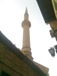 Low angle view of tower against sky