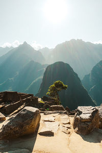 Scenic view of mountains against sky