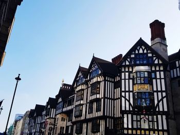 Low angle view of liberty of london department store against sky 