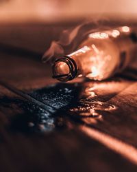 Close-up of bottle on table