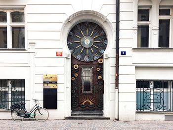 View of open door of building