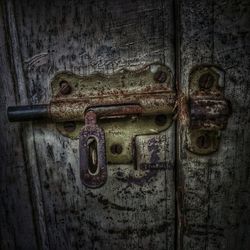 Close-up of old wooden door