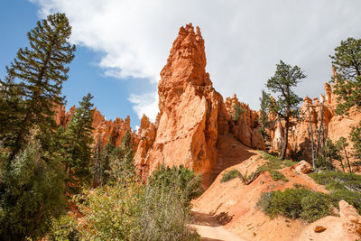 Panoramic view of rock formations against sky