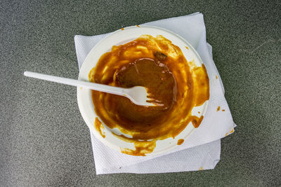 Close-up of dessert on table