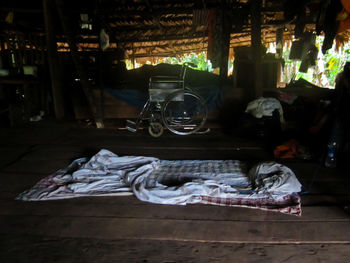 View of sleeping on table