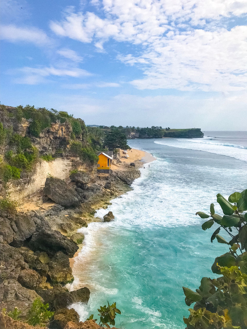 SCENIC VIEW OF SEA AND ROCKS AGAINST SKY