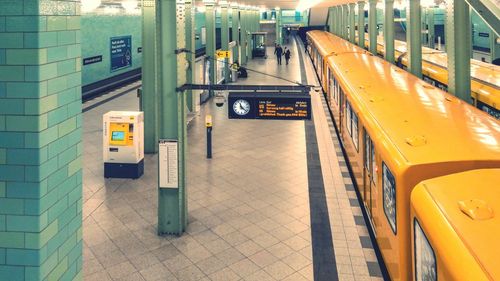 Illuminated subway station