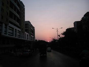 Road with buildings in background