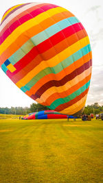 Low angle view of hot air balloon