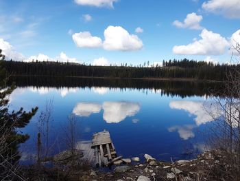 Panoramic view of lake against sky