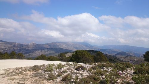 Scenic view of mountains against sky