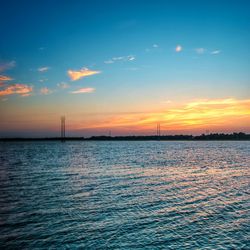 Scenic view of sea at sunset