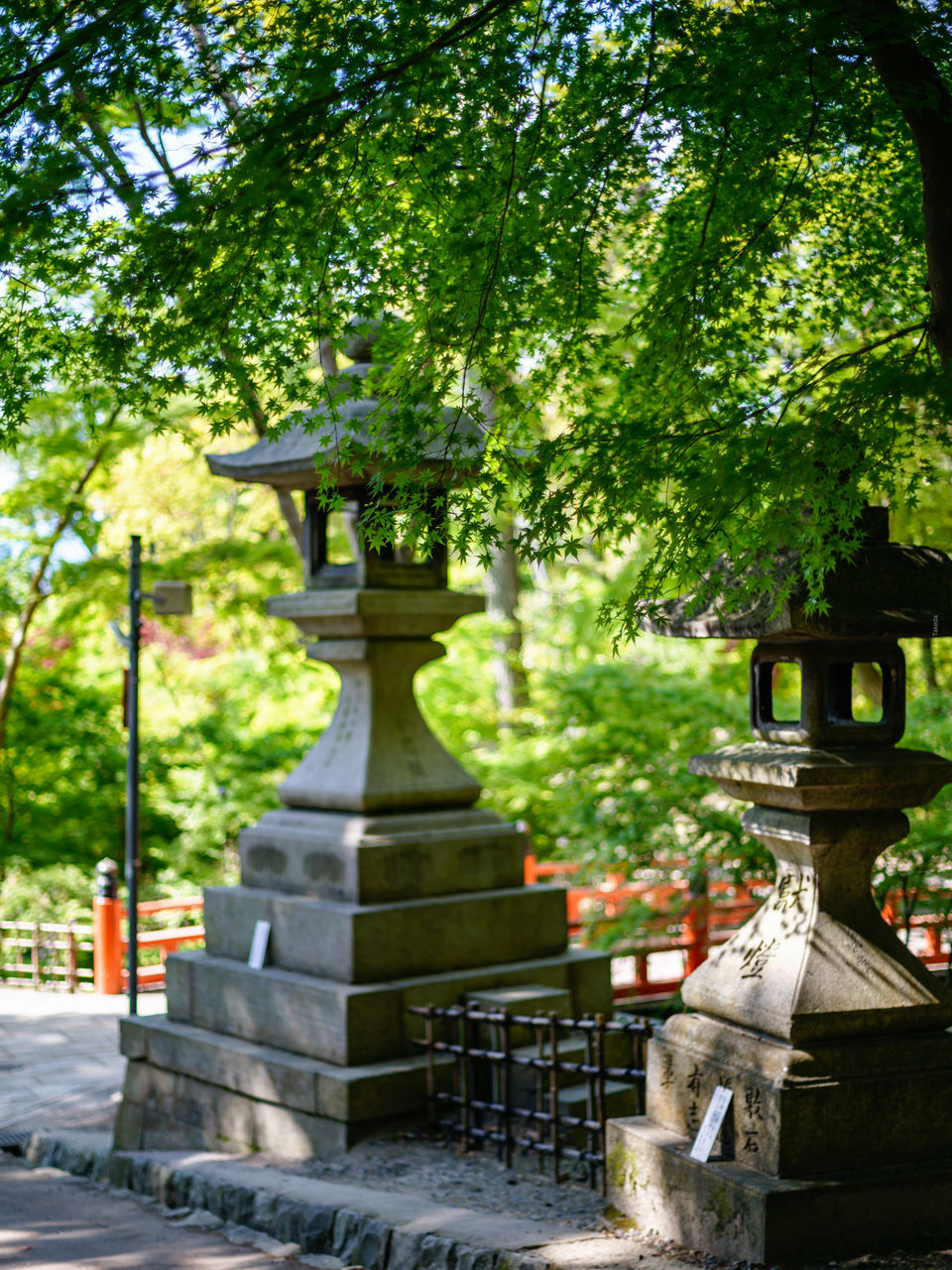 plant, tree, architecture, nature, garden, no people, religion, day, outdoors, shrine, belief, built structure, spirituality, green, cemetery, temple - building, formal garden, sunlight, grave, growth, stone material, flower, travel destinations, history, place of worship, ornamental garden, japanese garden, city, the past, park