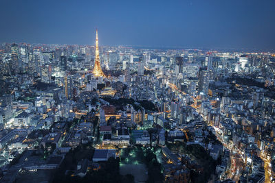 Japan tokyo high angle view of city lit up at night