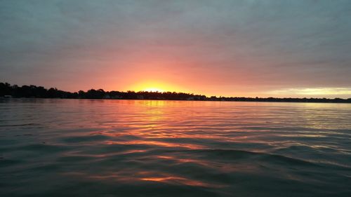 Scenic view of sea at sunset