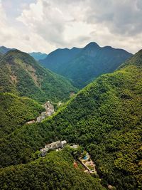 High angle view of landscape against sky