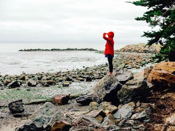 Man standing on rock