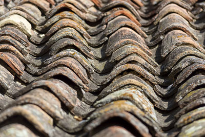 Detail shot of roof tiles
