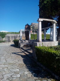 Gazebo in park against clear sky