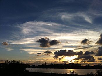 Scenic view of sea at sunset