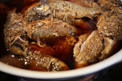 Close-up of meal served in bowl