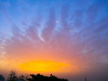 Low angle view of sky at sunset