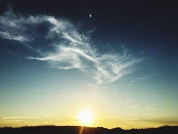 Silhouette of landscape at sunset
