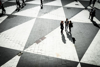 Shadow of people on wall