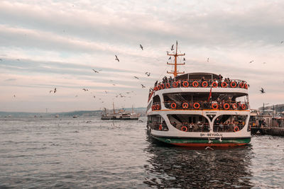 View of ship in sea