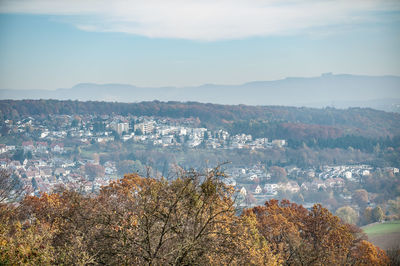 Aerial view of landscape against sky