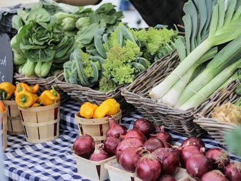 Vegetables for sale in market