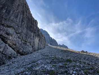 Low angle view of mountain against sky