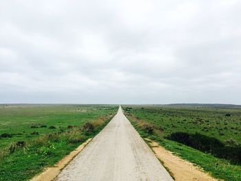 Road passing through field