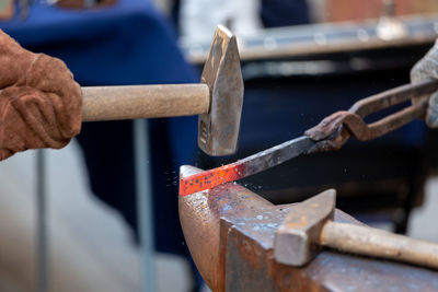 Man working on metal structure