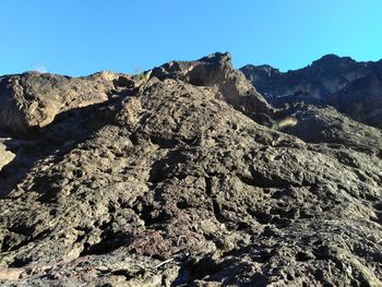 Scenic view of rock formation against clear sky