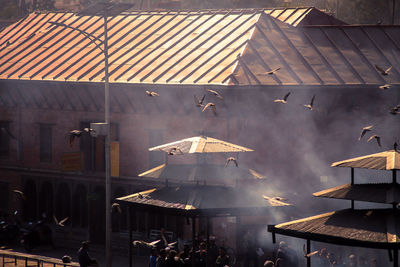 High angle view of pashupatinath temple in kathmandu city