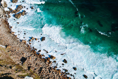 High angle view of beach