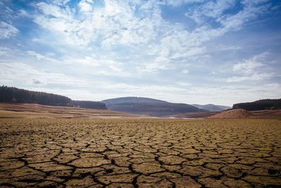 Scenic view of desert against sky