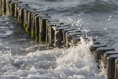 Water splashing in sea