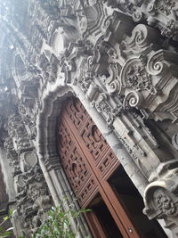 High angle view of cross in temple