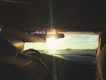 Sunset seen through train window