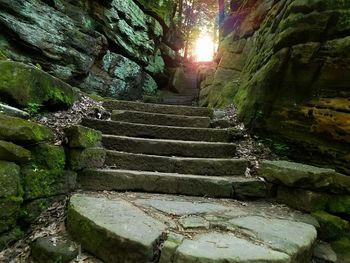 View of stairs in sunlight