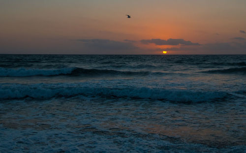 View of sea at sunset